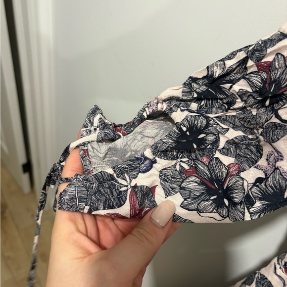 Like new-Maje Rimba Floral Monkey Print Off Shoulder High Low Midi Dress -Size 1 - Picture 6 of 12